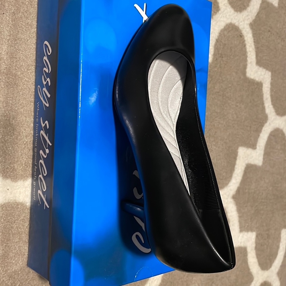 Easy street black matt heels 3 inch heel.